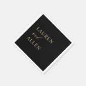 Moderne Minimal Black Gold Hochzeit Napkins Serviette (Ecke)
