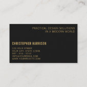 Moderne Minimal Black Gold Pyramide Visitenkarte (Rückseite)