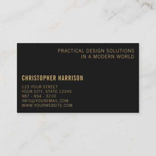 Moderne Minimal Black Gold Pyramide Visitenkarte (Rückseite)