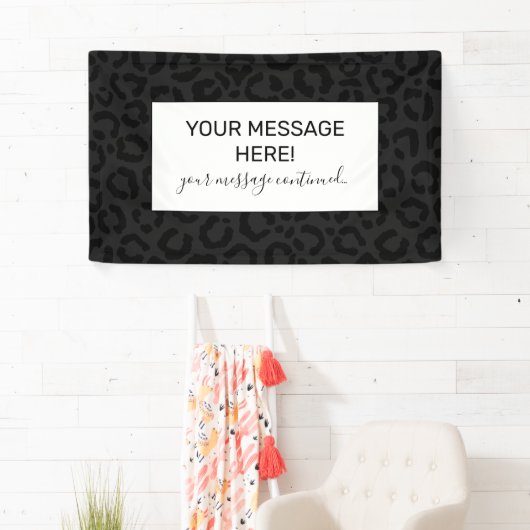 Moderne Minimal Black Leopard Print Banner (Insitu)