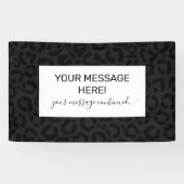 Moderne Minimal Black Leopard Print Banner (Horizontal)