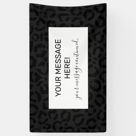 Moderne Minimal Black Leopard Print Banner (Vertikal)