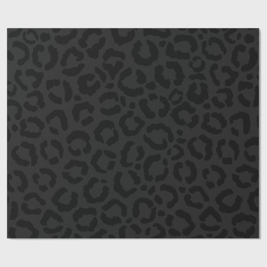 Moderne Minimal Black Leopard Print Geschenkpapier (Flach)