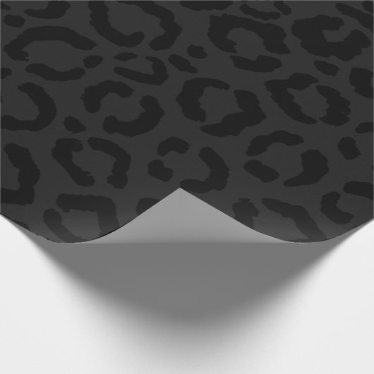 Moderne Minimal Black Leopard Print Geschenkpapier (Ecke)