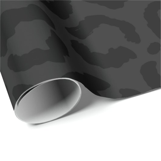 Moderne Minimal Black Leopard Print Geschenkpapier (Rolleneckpunkt)