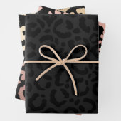 Moderne Minimal Black Leopard Print Geschenkpapier Set (Beispiel)