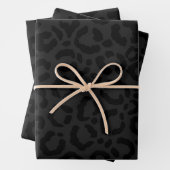 Moderne Minimal Black Leopard Print Geschenkpapier Set (Beispiel)