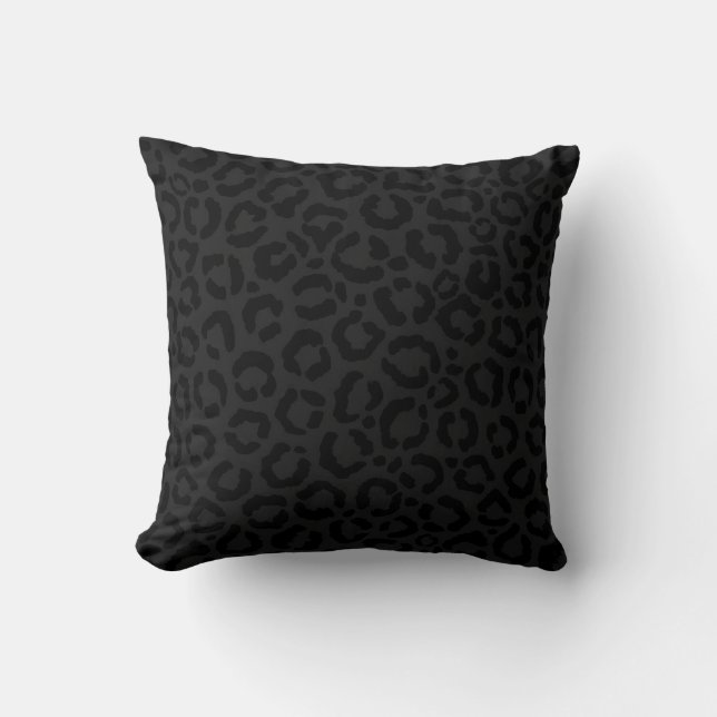 Moderne Minimal Black Leopard Print Kissen (Vorderseite)