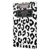 Moderne Minimal Black Leopard Print Klemmbrett (Links)