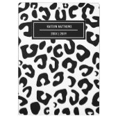 Moderne Minimal Black Leopard Print Klemmbrett (Rückseite)