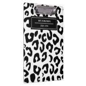 Moderne Minimal Black Leopard Print Klemmbrett (Rechts)