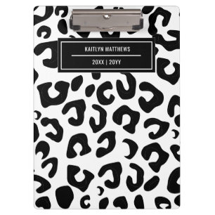 Moderne Minimal Black Leopard Print Klemmbrett