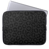Moderne Minimal Black Leopard Print Laptopschutzhülle (Vorderseite)