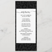 Moderne Minimal Black Leopard Print Menükarte (Vorderseite)