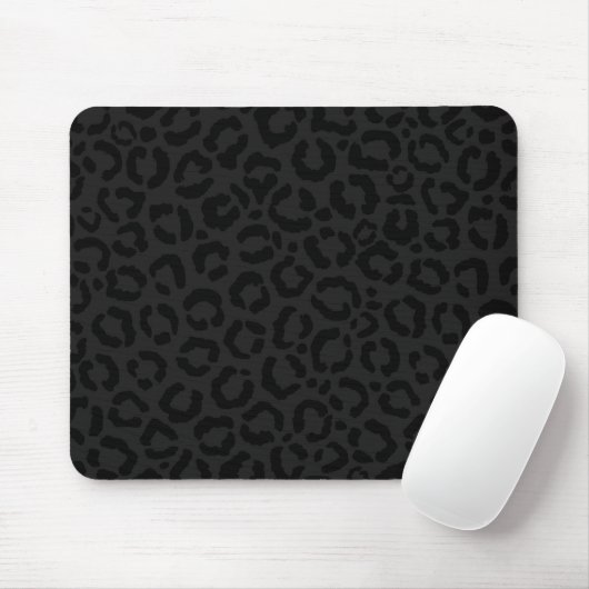 Moderne Minimal Black Leopard Print Mousepad (Mit Mouse)