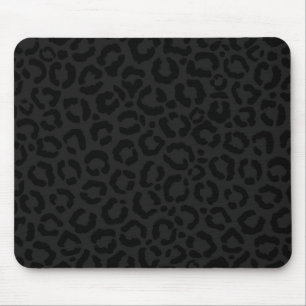 Moderne Minimal Black Leopard Print Mousepad