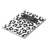 Moderne Minimal Black Leopard Print Notizblock (Rotiert)