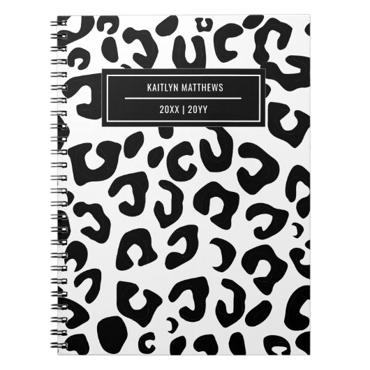 Moderne Minimal Black Leopard Print Notizblock (Vorderseite)