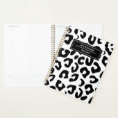 Moderne Minimal Black Leopard Print Planer (Anzeige)