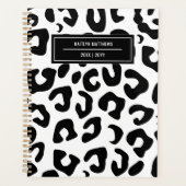 Moderne Minimal Black Leopard Print Planer (Vorderseite)