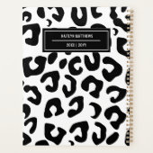 Moderne Minimal Black Leopard Print Planer (Rückseite)