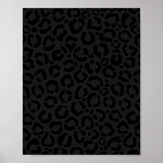Moderne Minimal Black Leopard Print Poster (Vorne)