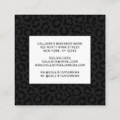 Moderne Minimal Black Leopard Print Quadratische Visitenkarte (Rückseite)