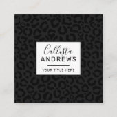 Moderne Minimal Black Leopard Print Quadratische Visitenkarte (Vorderseite)