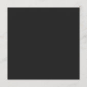 Moderne Minimal Black Noir Hochzeitsempfehlung Menükarte (Rückseite)