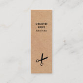 Moderne Minimal Black Scissor Kraft Papierhaar Mini Visitenkarte (Vorderseite)
