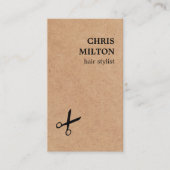 Moderne Minimal Black Scissor Kraft Papierhaar Visitenkarte (Vorderseite)