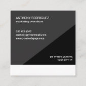 Moderne Minimal Black Square Business Card Quadratische Visitenkarte (Rückseite)