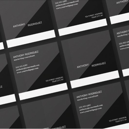 Moderne Minimal Black Square Business Card Quadratische Visitenkarte
