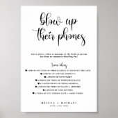 Moderne Minimal-Blow-up ihre Telefone Hochzeitszei Poster (Vorne)