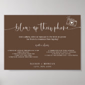 Moderne Minimal-Blow-up ihre Telefone Hochzeitszei Poster (Vorne)