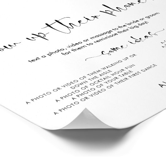 Moderne Minimal-Blow-up ihre Telefone Hochzeitszei Poster (Ecke)