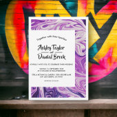 Moderne Minimal Blue Galaxy Abstrakte Kunsthochzei Einladung