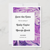 Moderne Minimal Blue Galaxy Abstrakte Kunsthochzei Save The Date (Vorderseite)