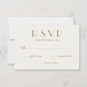 Moderne Minimal Blue Gold Hochzeit RSVP Card Karte (Vorderseite)