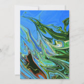 Moderne Minimal Blue Green Abstrakt Artist Wedding Einladung (Rückseite)