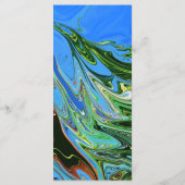 Moderne Minimal Blue Green Abstrakt Artist Wedding Menükarte (Rückseite)