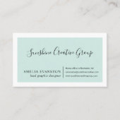 Moderne Minimal Blue Green Visitenkarte (Vorderseite)