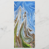 Moderne Minimal Blue Sky Whimsical Abstrakt Weddin Menükarte (Rückseite)