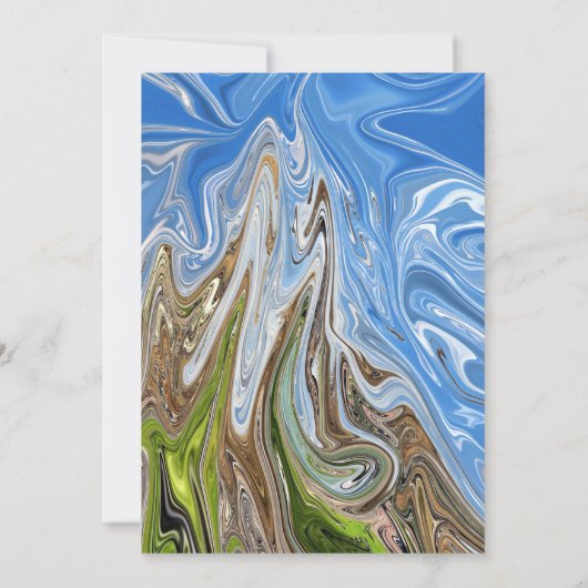 Moderne Minimal Blue Sky Whimsical Abstrakt Weddin Save The Date (Rückseite)