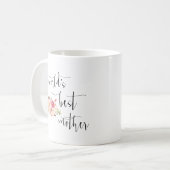 Moderne Minimal Blush Blumenwelt als beste Mutter Kaffeetasse (Vorderseite Links)