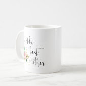 Moderne Minimal Blush Blumenwelt als beste Mutter Kaffeetasse (Vorderseite Links)