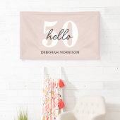 Moderne Minimal Blush Pink Typografie 50. Geburtst Banner (Insitu)