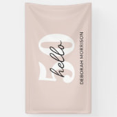 Moderne Minimal Blush Pink Typografie 50. Geburtst Banner (Vertikal)