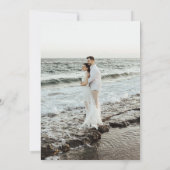 Moderne Minimal Boho Bogen Foto Doppelseitig Save The Date (Rückseite)