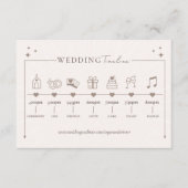 Moderne Minimal Boho Celestial Wedding Timeline Begleitkarte (Vorderseite)